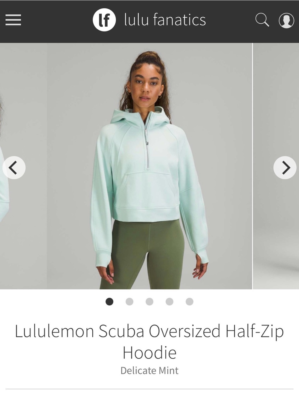 Lululemon Scuba Half-Zip Hoodie Pullover - Delicate Mint - EUC